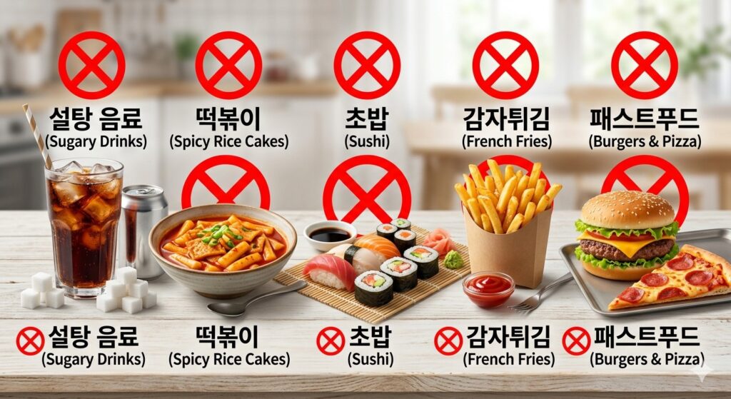 다이어트 식단 짤 때 반드시 피해야 할 고칼로리 음식