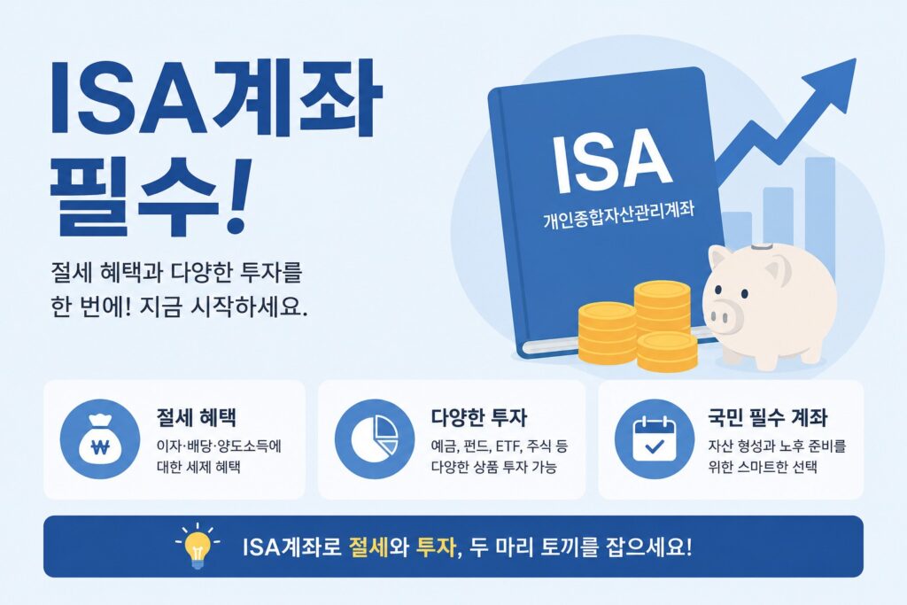 ISA계좌 필수 개설 이유와 2026년 유형별 절세 혜택 총정리