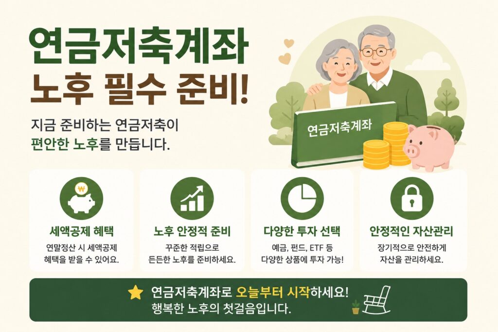 연금저축계좌 노후 필수 이유와 2026년 연말정산 세액공제 전략