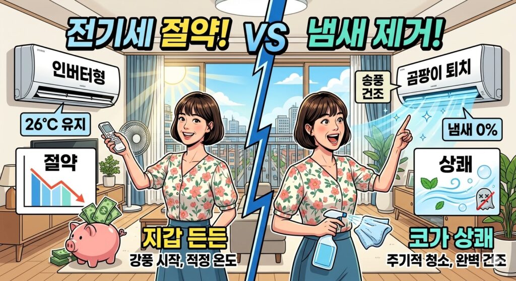 여름철 에어콘 전기세 절약 / 냄새 제거
