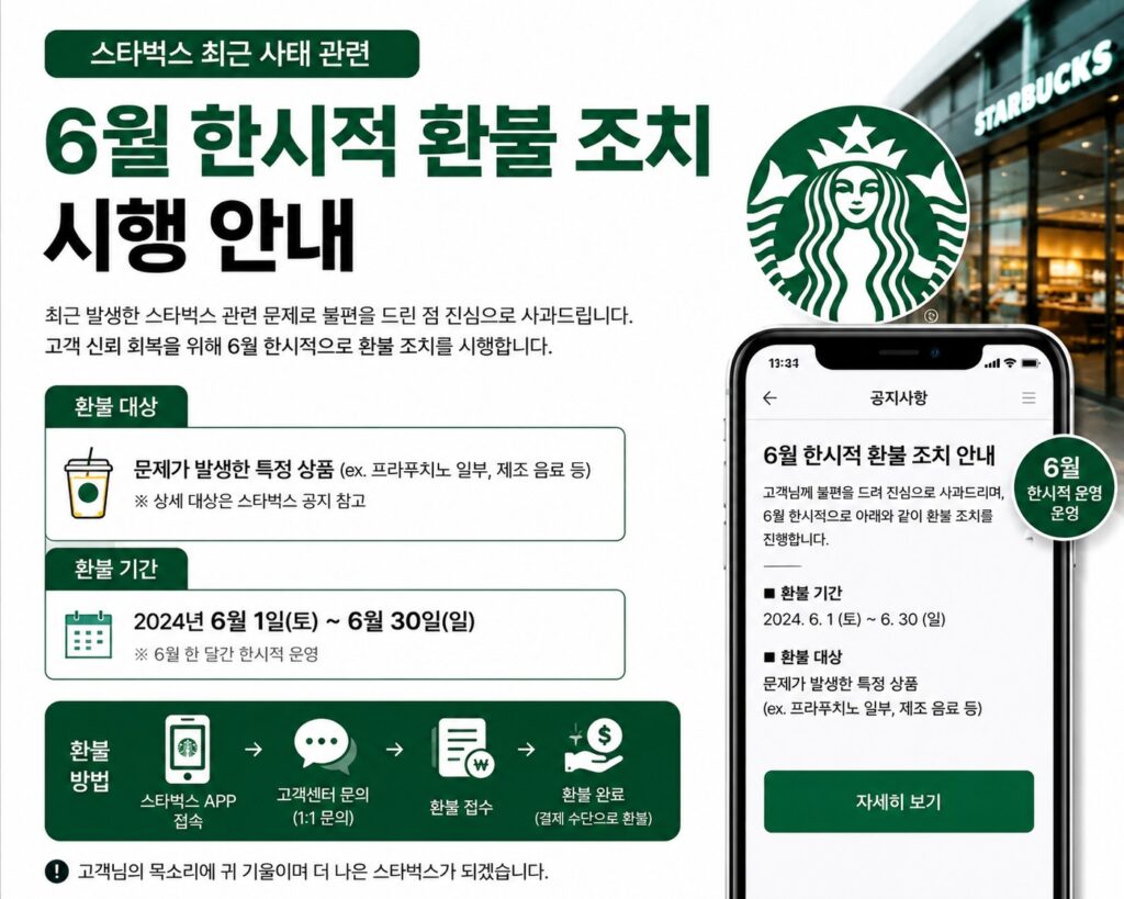 스타벅스 환불 방법