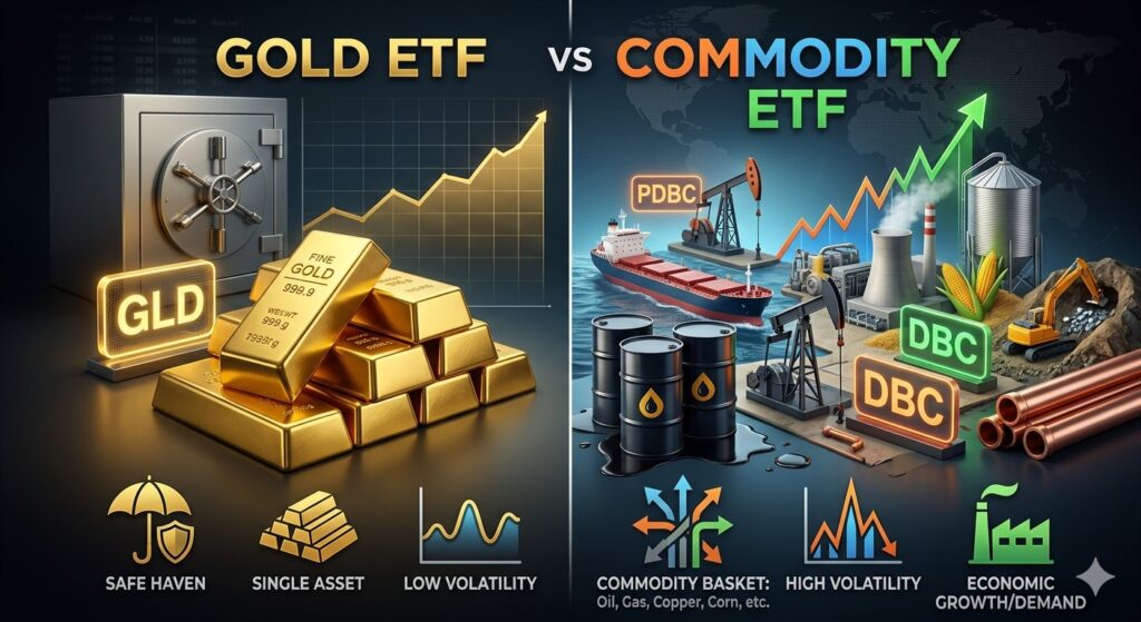 금 ETF VS 원자재 ETF